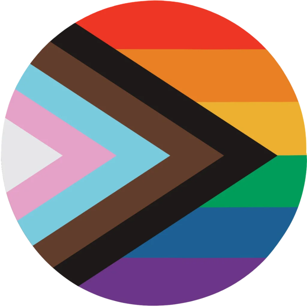 Sticker of the progress pride flag