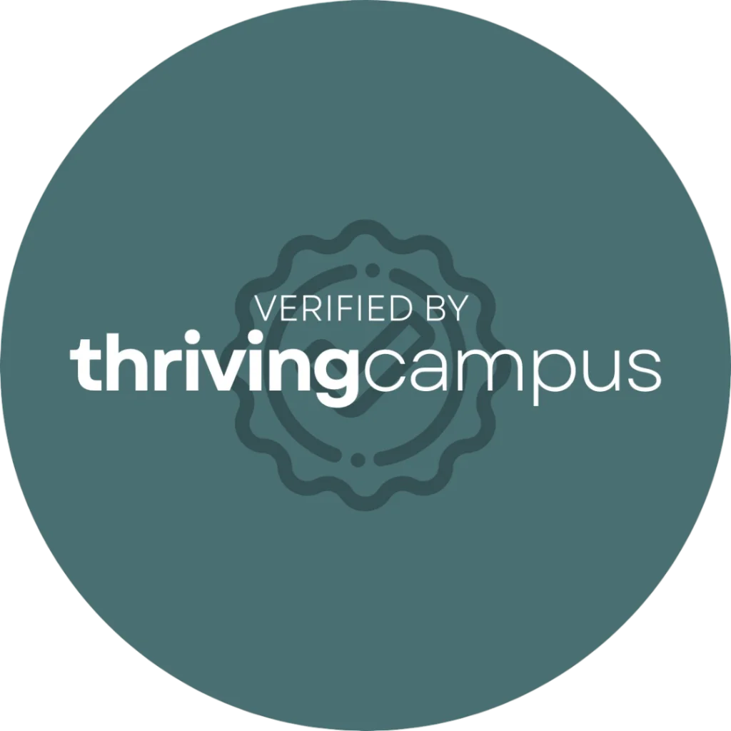 Sticker that says "Verified by ThrivingCampus," and a checkmark